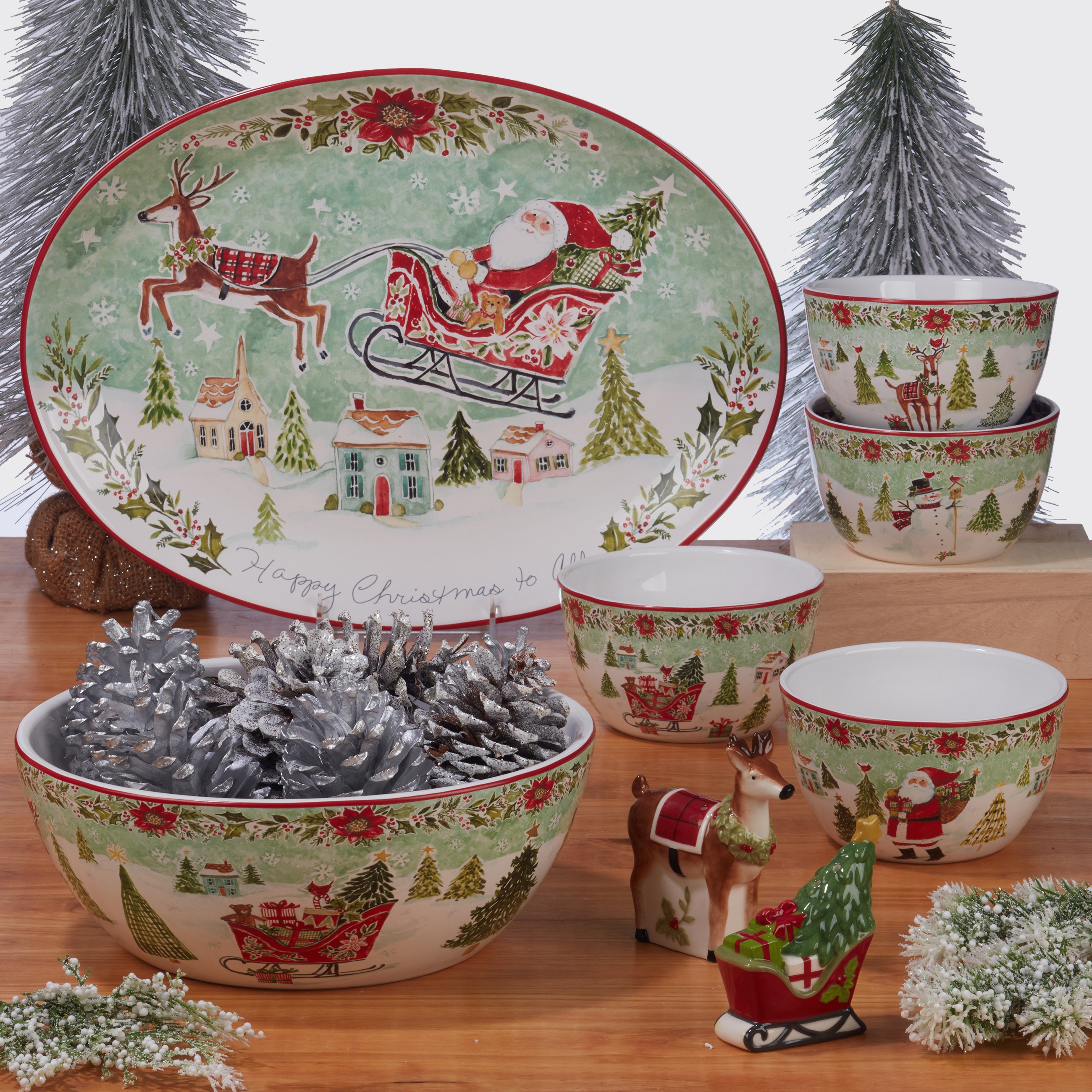 Certified International Joy of Christmas 11 Dinner Plates Set of 4 Assorted Designs 11 inch