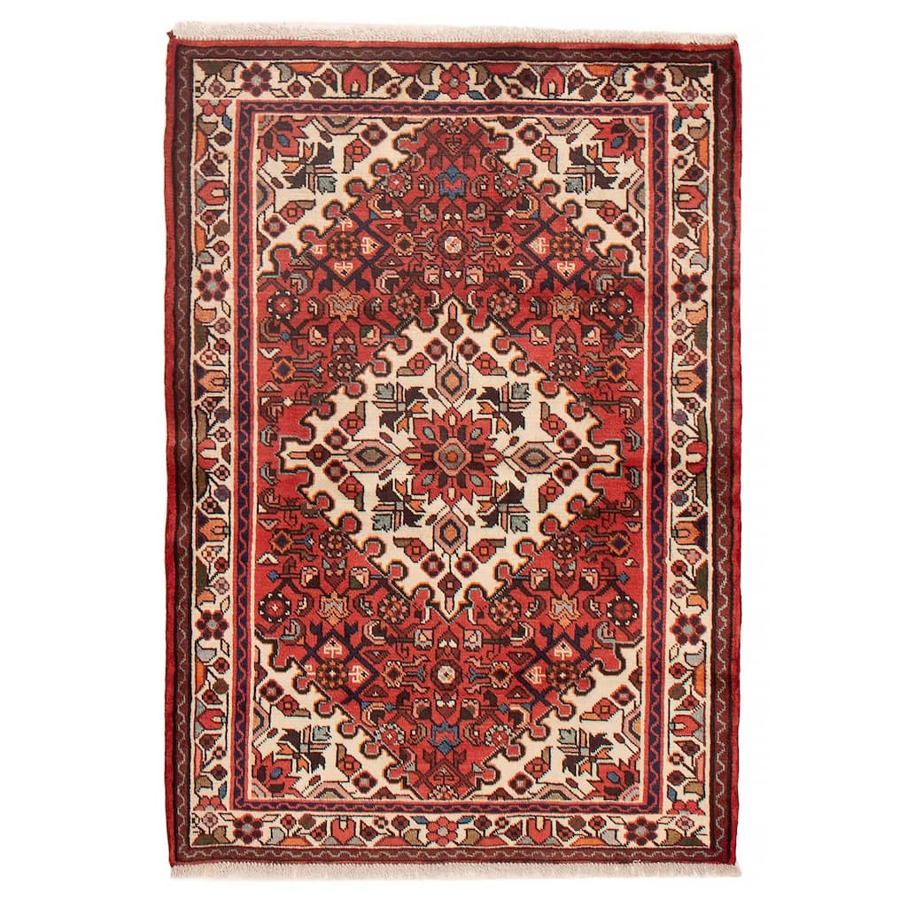 ECARPETGALLERY Hand-knotted Andelz Red Wool Rug - 3'5 x 4'9