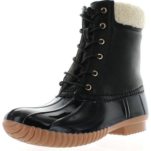 womens duck boots with faux fur