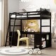 preview thumbnail 10 of 16, Health and Comfort Twin size Wooden Loft Bed with Drawers, Cabinet, Shelves and Desk Espresso - Twin