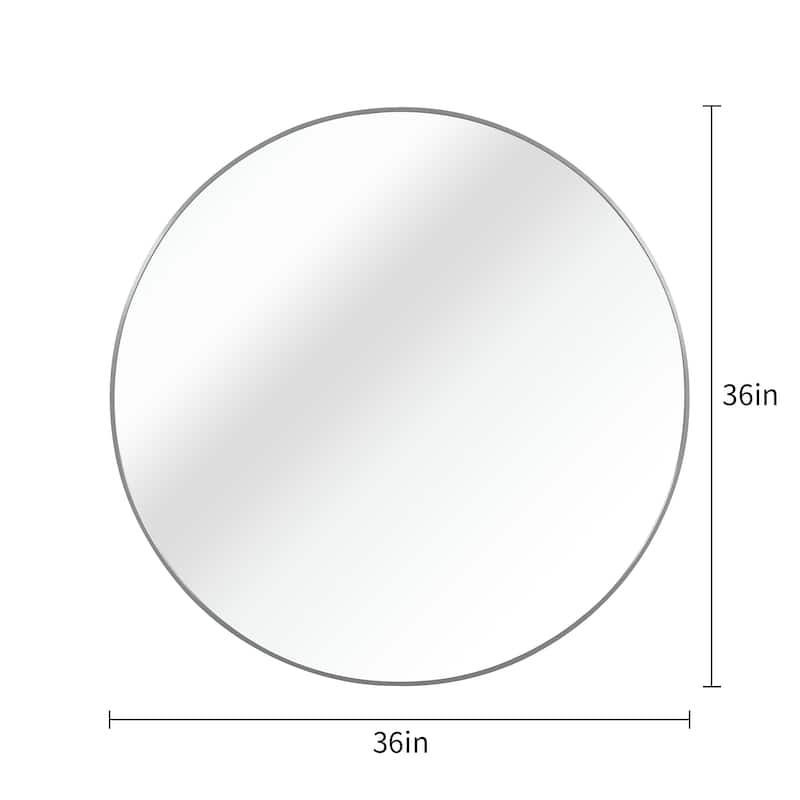 36 Inch Metal Framed Round Bathroom Mirror for Wall