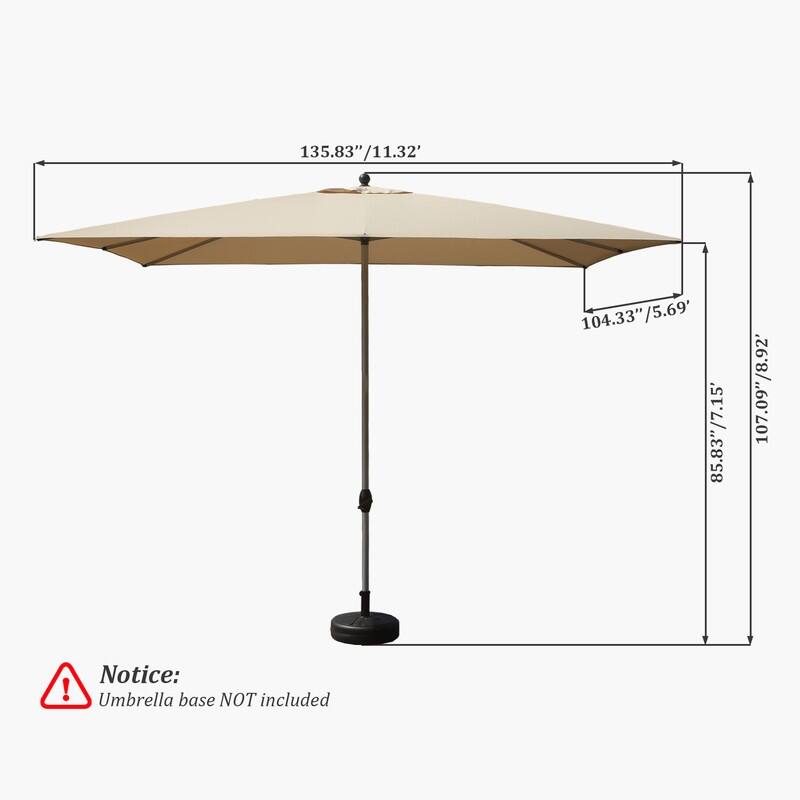 Domi Outdoor Living 9' x 11.5' Tilt Aluminum Patio Umbrella