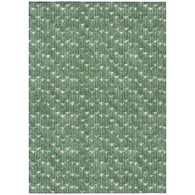 Alsifi Sleek Geometric Weather Resistant Timeless Fusion Outdoor Rug