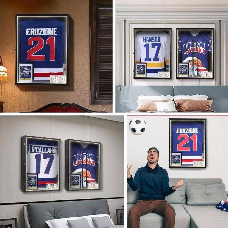 XL Jersey Frame Display Case, Deep Jersey Display, Football Jersey Display Case, 98%UV Protection,2 Baseball Case,1 Photo Frame