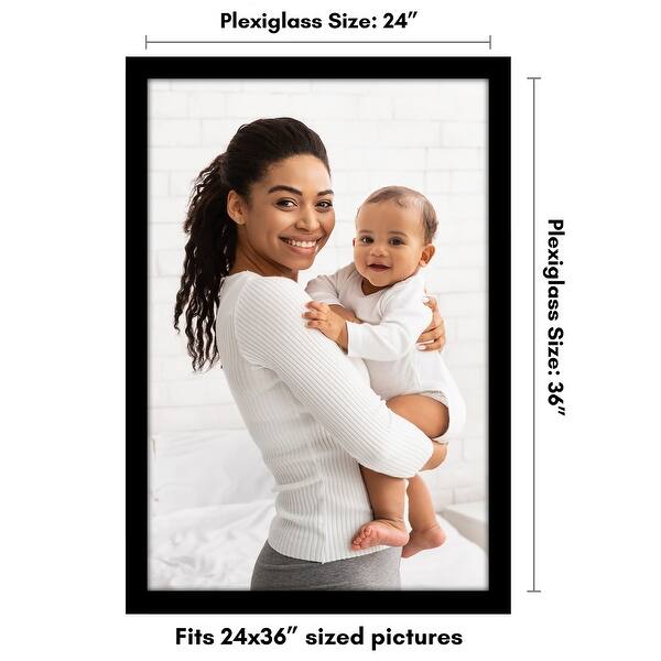 dimension image slide 8 of 9, Americanflat Poster Frame - Wooden Picture Frame with Plexiglass Cover