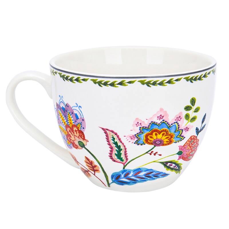 STP Goods Byzantium Flowers Tea Coffee Cup & Saucer Set of 2 - 8.8 fl oz
