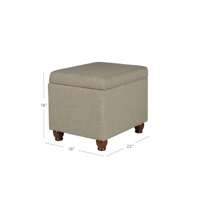 Porch & Den Hillhurst Medium Tan Linen Storage Ottoman