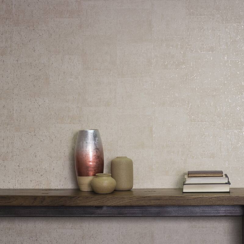 A-Street Prints Millau Cream Faux Concrete Wallpaper