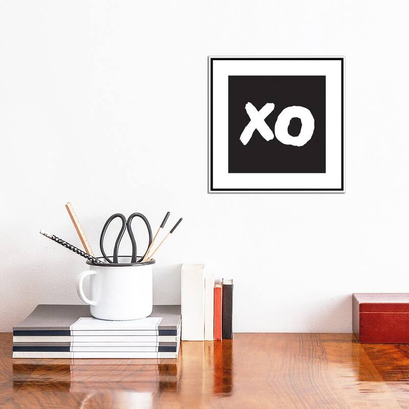 iCanvas "Xo Black Box" by Pixy Paper Framed
