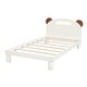 preview thumbnail 7 of 11, Twin Size Platform Bed With Bear Ears Shaped Headboard And Led