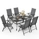 preview thumbnail 19 of 46, Outdoor 5/7-Piece Patio Dining Set, 7-positon Reclining Folding Sling Chair & E-Coating Metal Steel Table