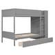 preview thumbnail 15 of 14, Twin over Twin Bunk Bed With 2 Drawers and Multi-layer Cabinet, Grey