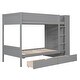 preview thumbnail 15 of 14, Twin over Twin Multi-function Bunk Bed With 2 Drawers And Multi-layer Cabinet,Solid Construction