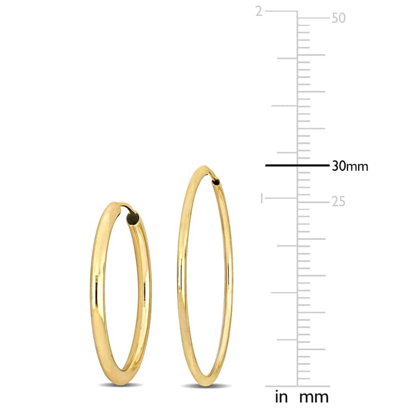 Miadora 2-Piece Set 25mm 30mm Hoop Earrings 14k Yellow Gold