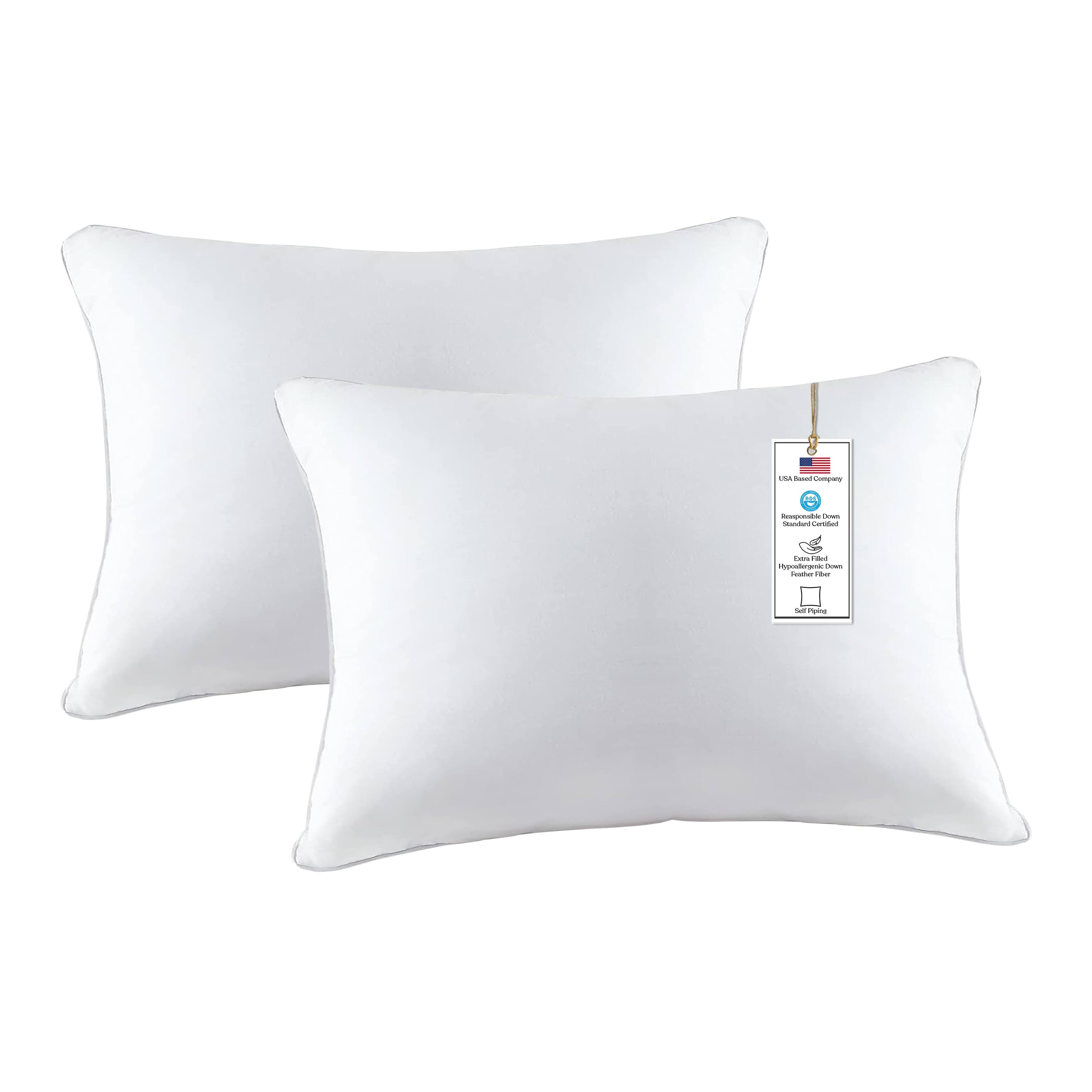 A1HC Throw Pillow Insert RDS Certified Down Feather Filled, Bed and