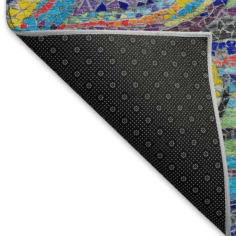 Premium Washable Super Soft Contemporary Mosaic Wave Mayfield Rug