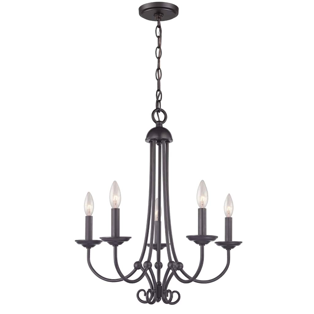 Montgomery 20-inch Wide 5-Light Chandelier in Oil Rubbed Bronze - 20in W x 20in D x 23in H