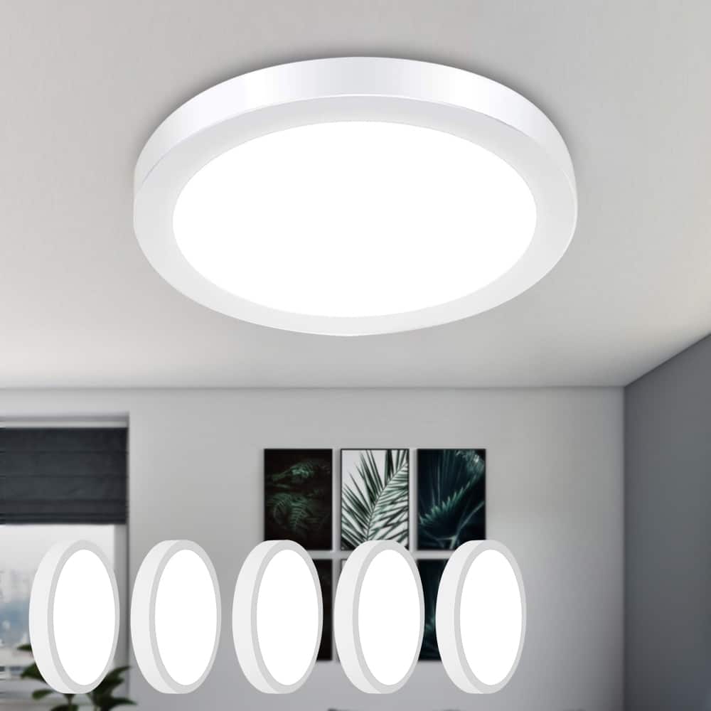5 Packs LED Round Flush Mount Panel Ceiling Light for Hallway/Kitchen/Kids Room,18/24Watt