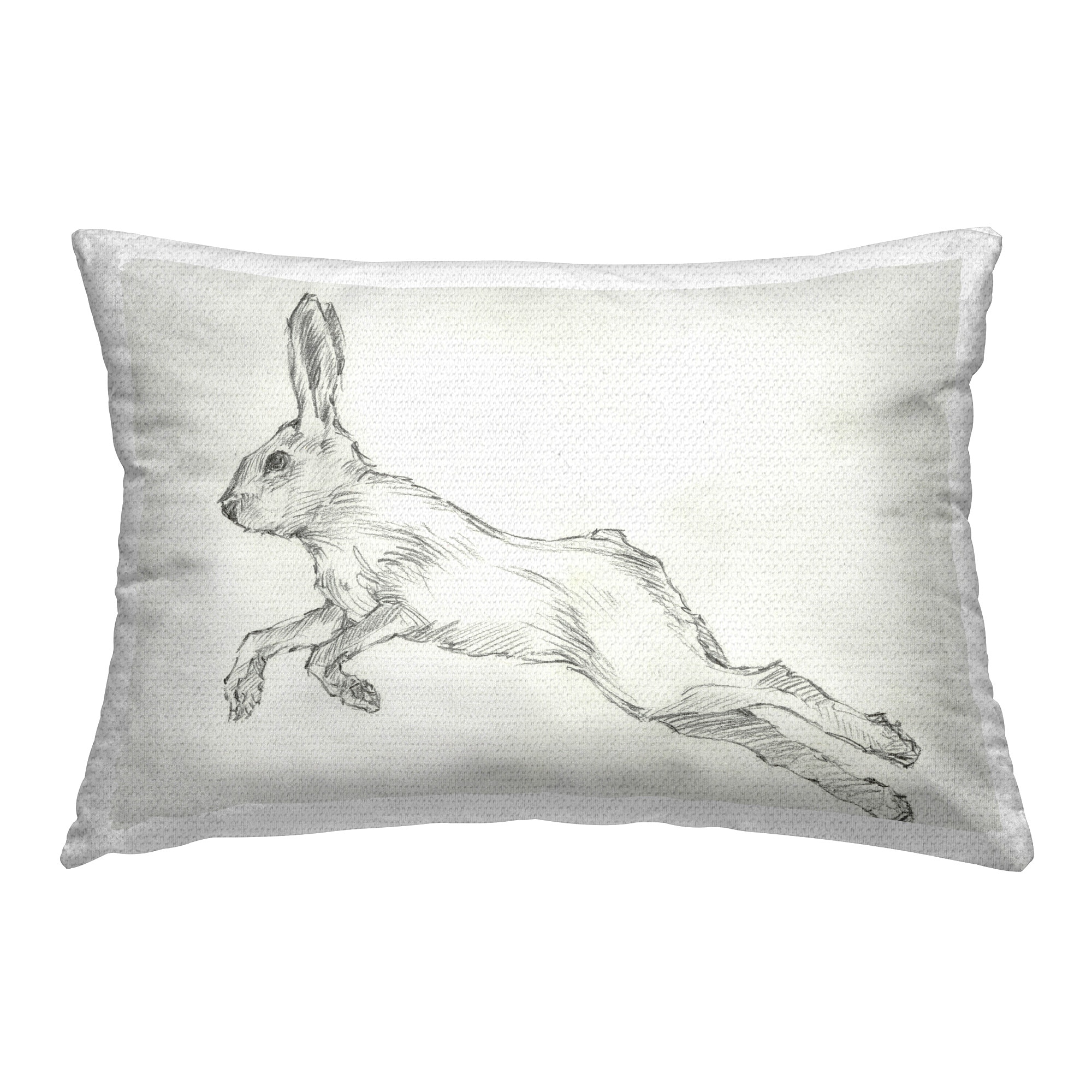 Stupell Industries Rabbit Hopping Sketch Printed Outdoor Throw Pillow Design by Ethan Harper