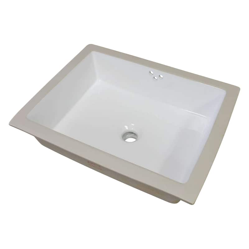 Fine Fixtures Undermount Vessel Bathroom Sink - 17" x 14" - White