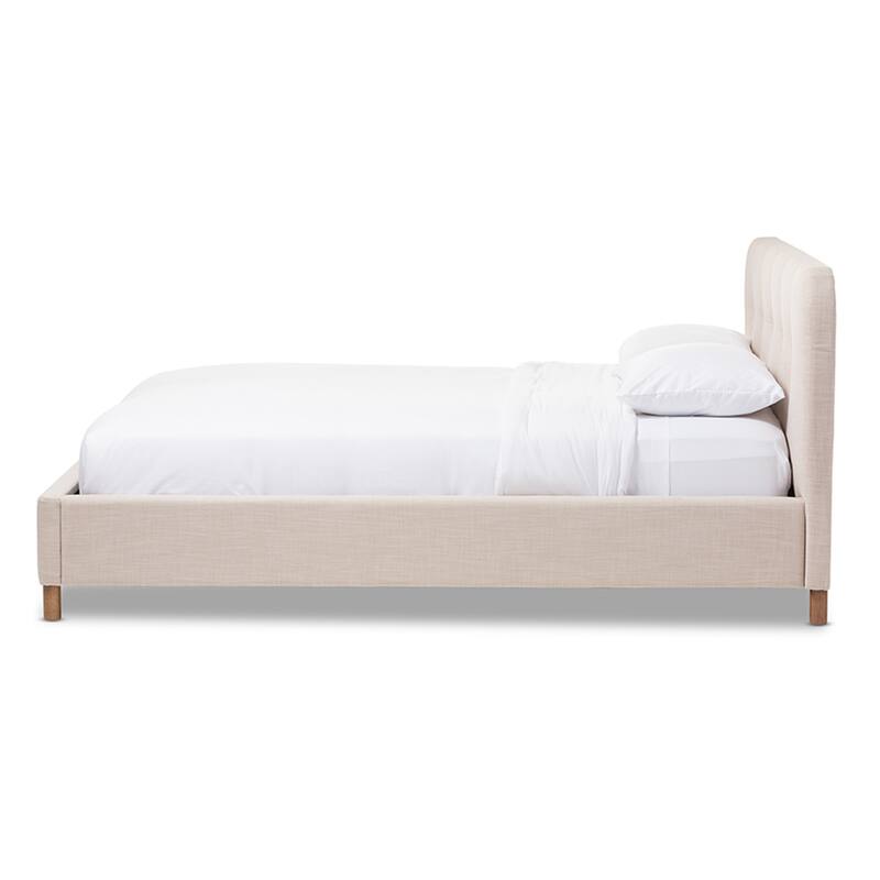 Bohemian Platform Bed with Grid Tufting - Modern Bedroom Furniture, Dark Grey Finish