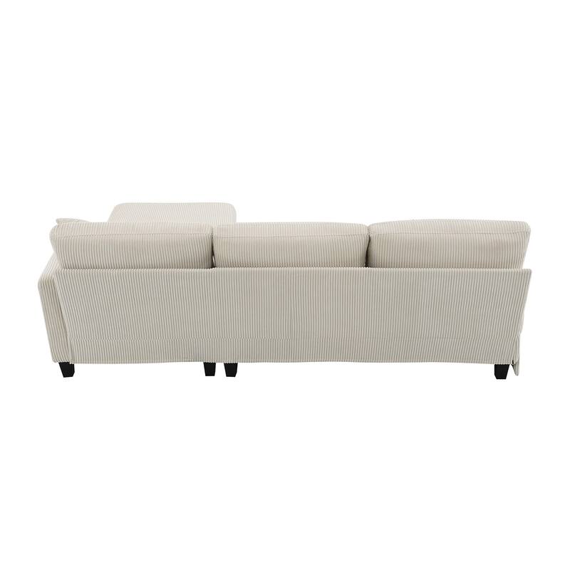 Interchangeable Chaise L-Shaped Sofa with Skirted Design for Living or Guest Rooms
