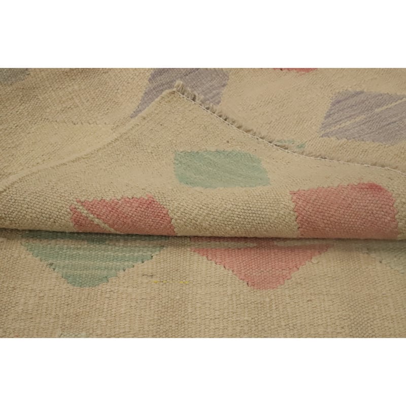 Hand Woven Oriental 100% Wool Carpet Southwestern Modern Multi-Colored Kilim Runner Rug - 8' 2'' X 2' 1''