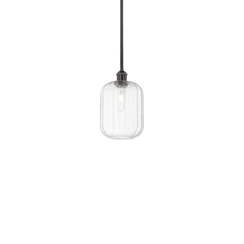 Innovations Lighting 616-1S-12-7 Preston Pendant Preston 7" Wide Mini - Matte Black / Clear