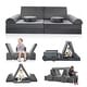 preview thumbnail 1 of 11, DoCred Kids Play Couch Sofa Set, Modular Toddler Sofa, Grey S