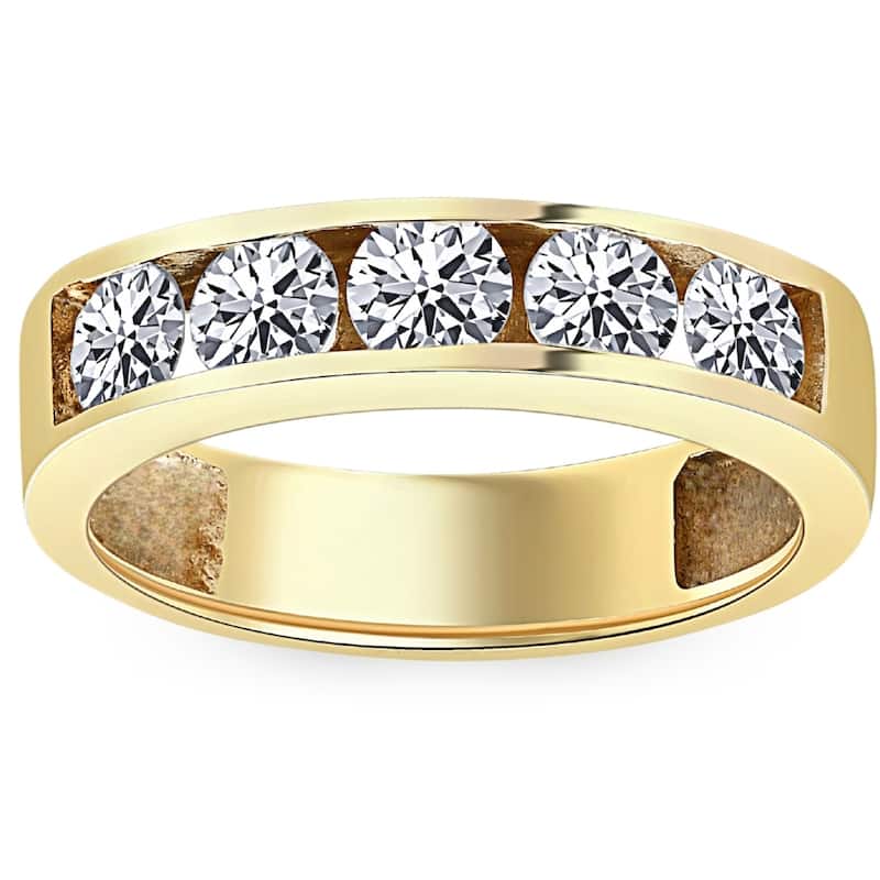 1 1/4ct Diamond Wedding Ring Channel Set Mens Ring 14k Gold