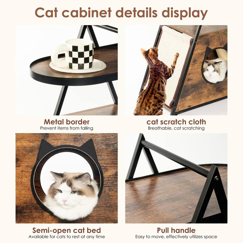 Cat house,end table.Wood cat condo black vintage pet furniture Bed Bath & Beyond 40838671