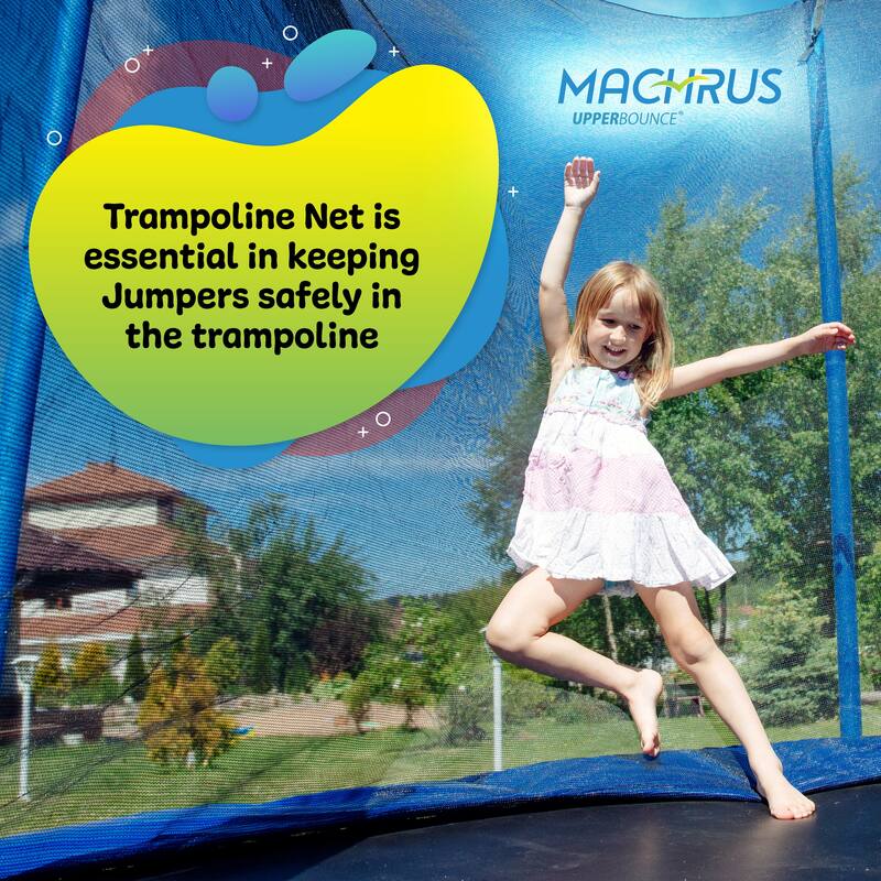 Upper Bounce Trampoline Safety Enclosure Net, Fits 15 FT Round Frame, Using 6 Poles, Installs Inside of Frame - Net Only