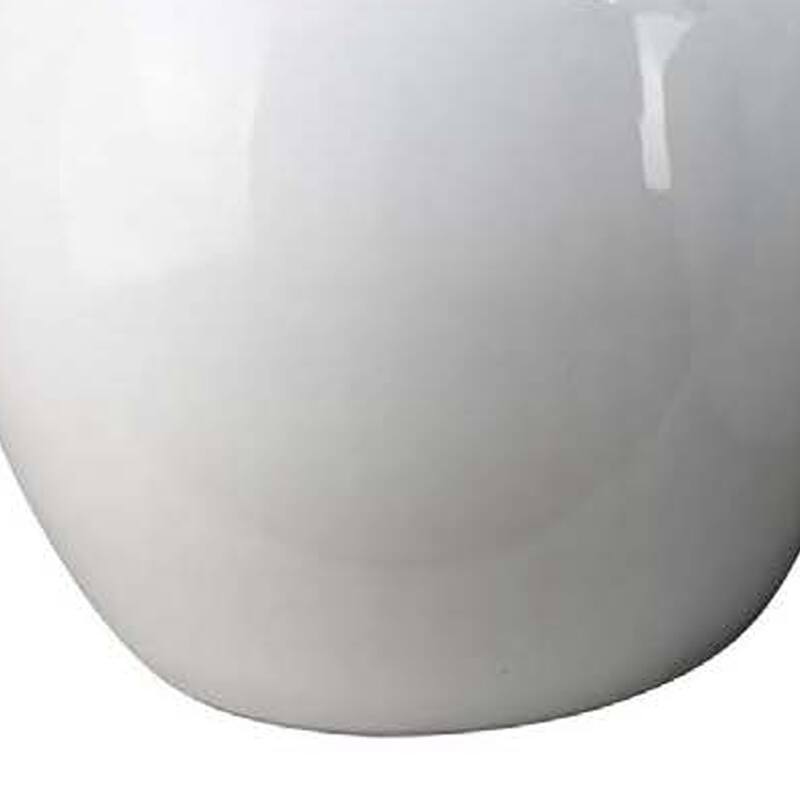 Womy Wide Decorative Planters Set of 2, Gloss White Ceramic 14 20 Inch