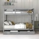preview thumbnail 42 of 51, Minimalist Style Full Over Full Bunk Bed with Two Storage Drawers,Solid Pine Legs and Strong Durable Frame
