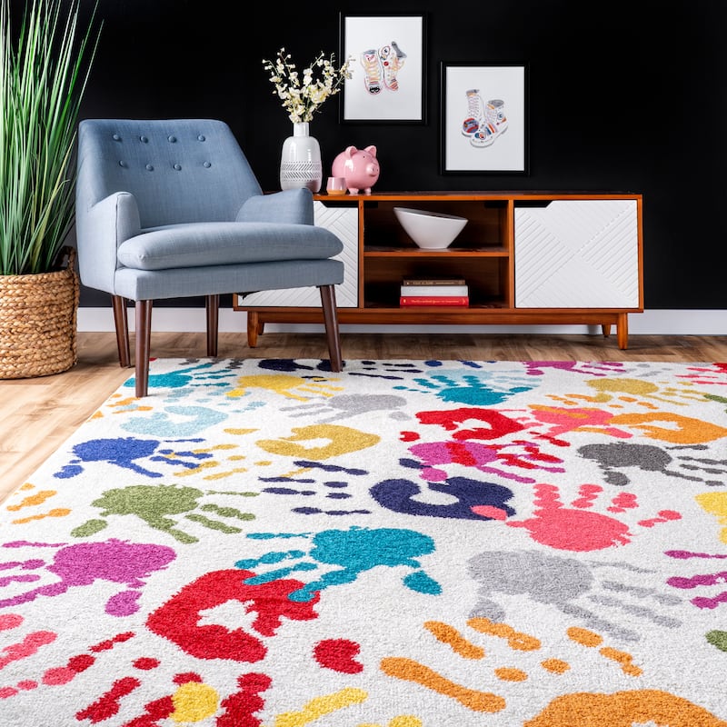 Nuloom Pinkie Handprint Kids Area Rug