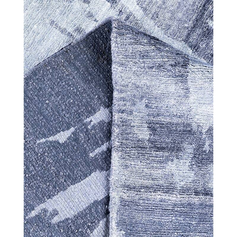 Modern One-of-a-Kind Hand-Knotted Area Rug, Blue - 9' 1" x 12' 1"