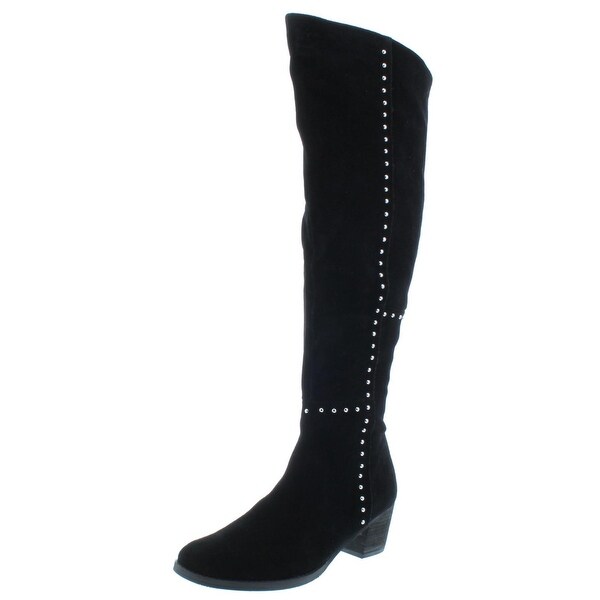 Design Lab Womens Odel Over-The-Knee Boots Suede Studded Black 8 Medium (B,M) - 8 medium (b,m)