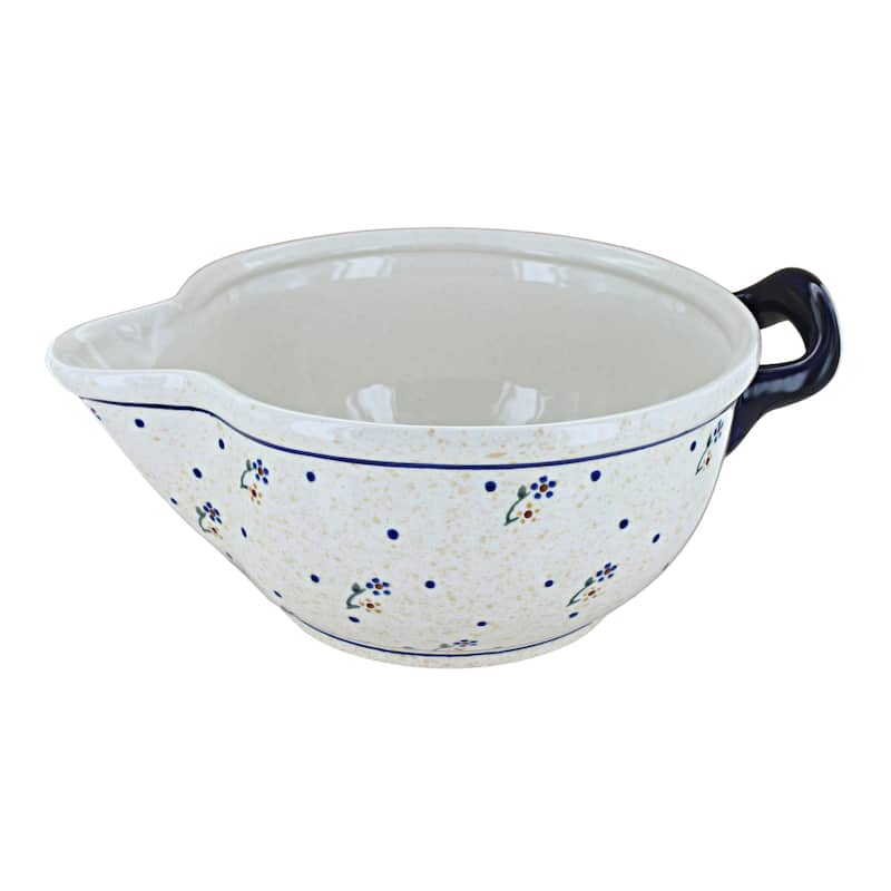 Blue Rose Polish Pottery 1252 Zaklady Batter Bowl - Country Meadow