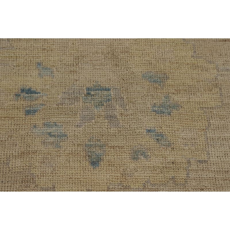 Hand Knotted Oriental 100% Wool Carpet Transitional All-Over Beige & Ivories Oushak Area Rug - 11' 9'' X 9' 0''