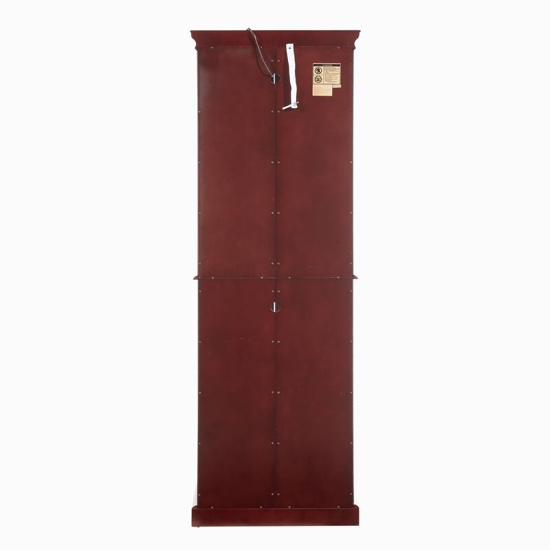 6-Tier Lighted Curio Cabinet with Tempered Glass Doors & Adjustable Shelves, Mirrored Back Panel Transitional Display Cabinet