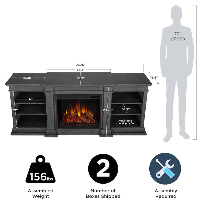 Fresno 72" Media Electric Fireplace by Real Flame