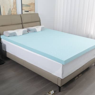 Blue Slow-Rebound Sponge Mattress with Mattress Cover