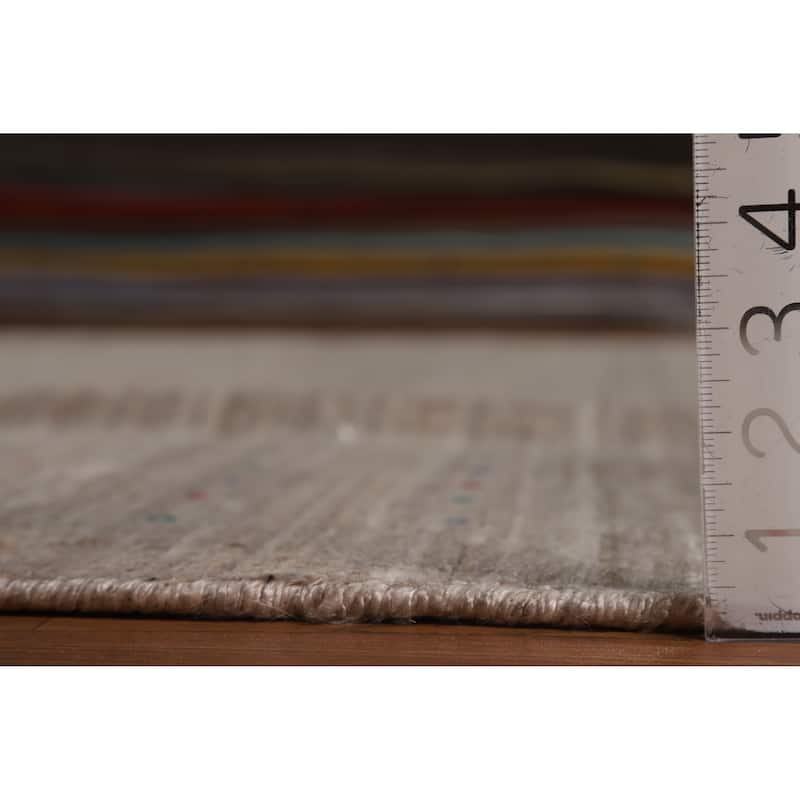 Hand Knotted Oriental 100% Wool Carpet Tribal Tribal Greys & Charcoal Gabbeh Area Rug - 9' 11'' X 8' 0''