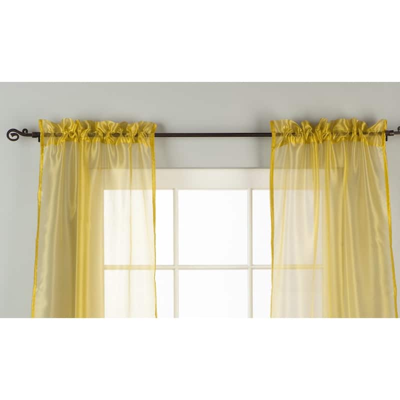 Olive Gold - Rod Pocket Sheer Tissue Curtain Panel Drape - Piece