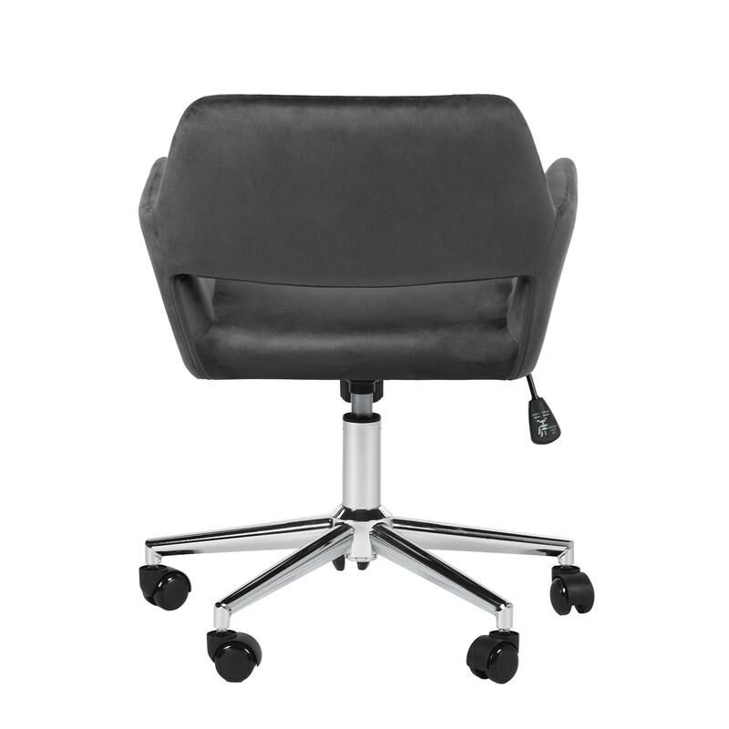 HomyLin Swivel Mid Back Upholstery Desk Chair with Rolling Casters