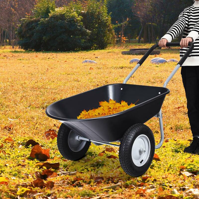 Costway 2 Tire Wheelbarrow Cart Heavy-duty Dolly Utility Cart