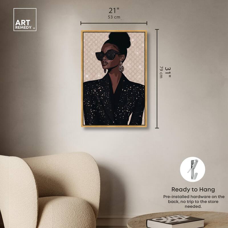 Elegant Woman Sparkle Canvas by Art Remedy