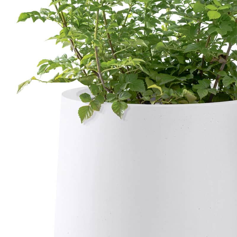 Small 13.4 in. Tall, Lightweight Concrete Indoor/Outdoor Round Planter