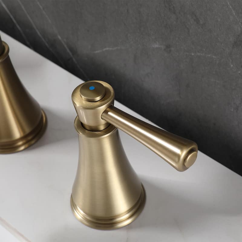 Solid Brass Widespread 2-Handles Bathroom Faucet