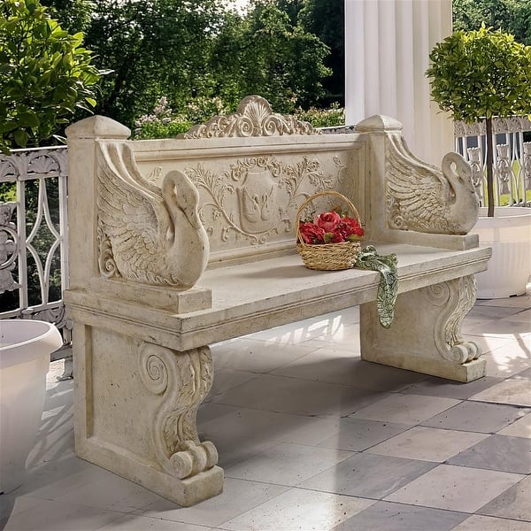 slide 2 of 7, Design Toscano Giant Neoclassical Swan Bench
